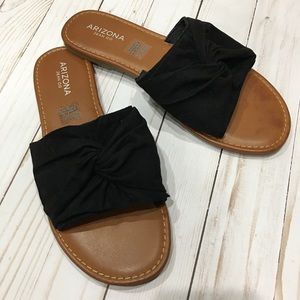Arizona Gabi Womens Soft Black Knot Sandals-SZ 9